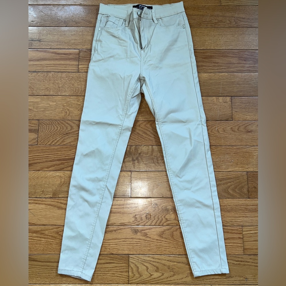 Stradivarius petite coated high waist jean in ecru